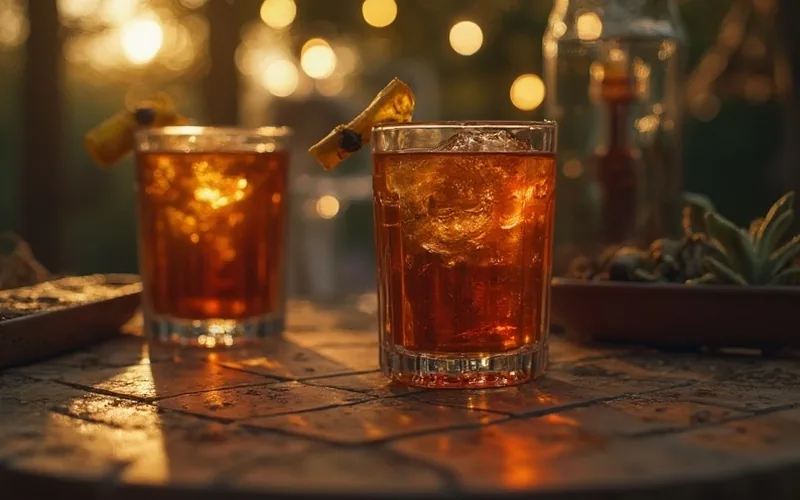 happy hour on a patio
